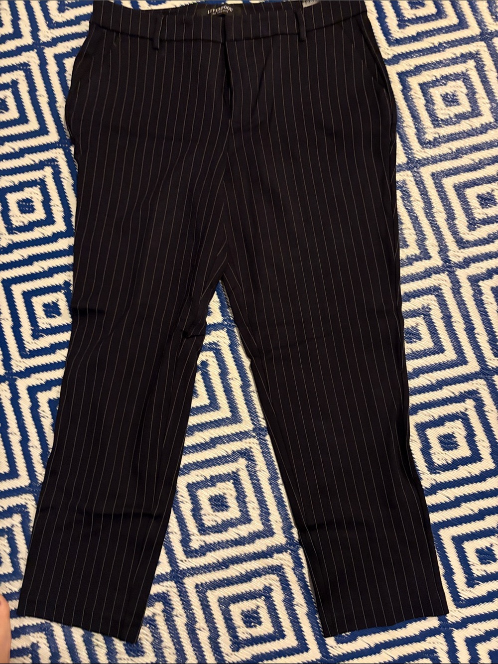 Liverpool Los Angeles Black Pinstripe Dress Pants